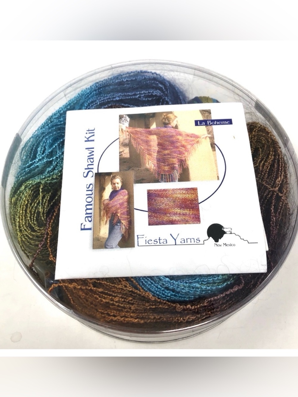 FIESTA YARNS knitting yarn shawl kit NWOT